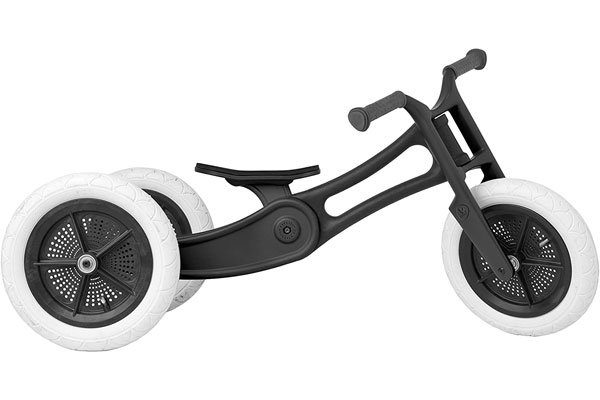 stock image of a black wishbone balance bike
