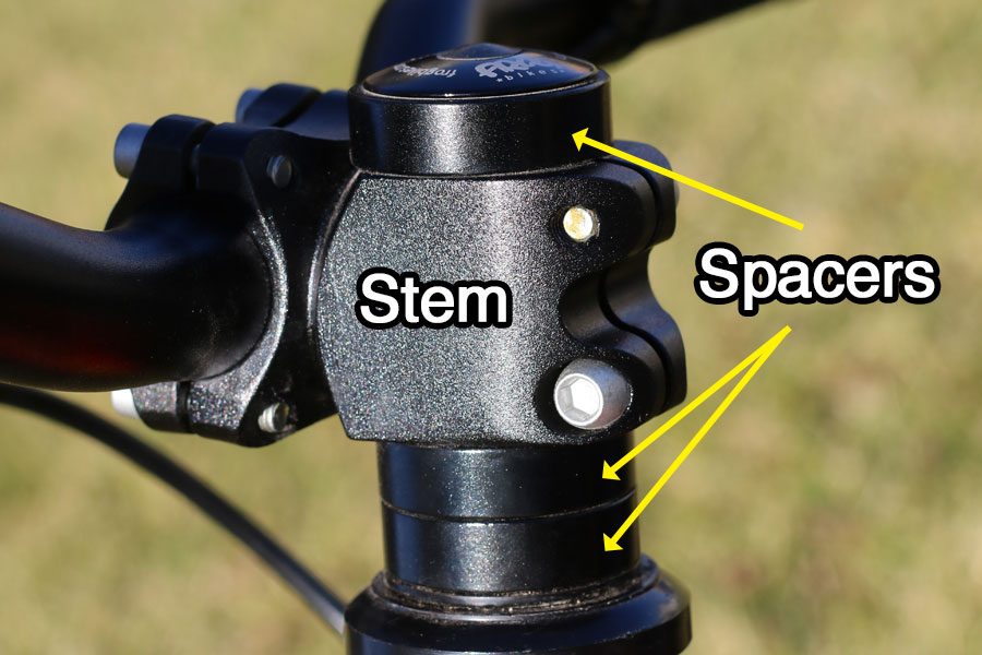 image showing the spacers on the frog tadpole balance bike 