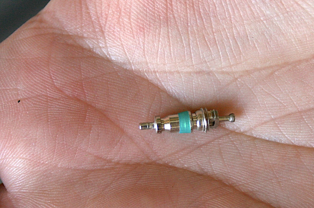 Valve core from Schrader bike tube valve