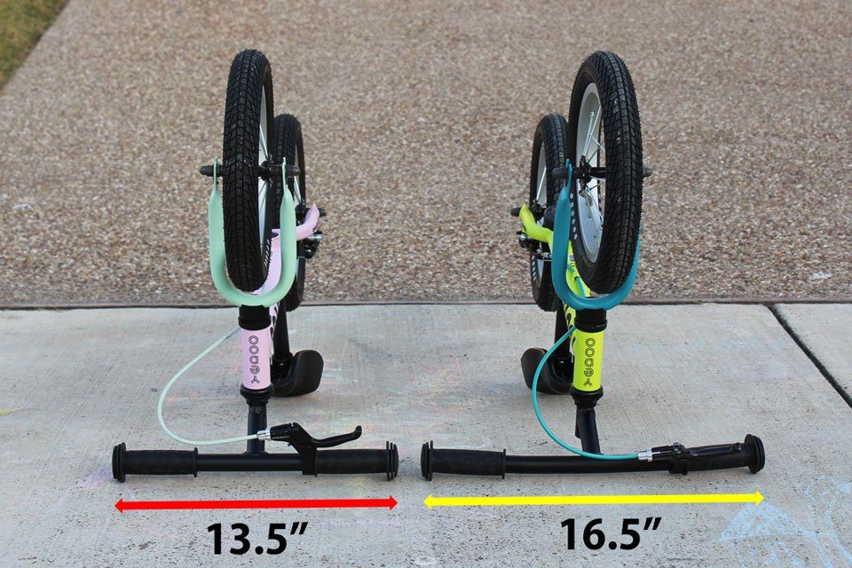 Side by side comparison of handlebar width of new 2020 Yedoo Too Too compared to previous model.