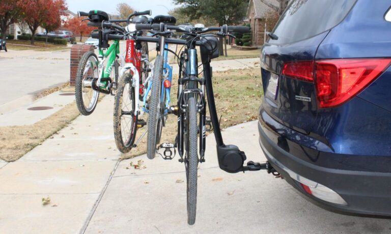 thule apex XT bike rack loaded up with bikes