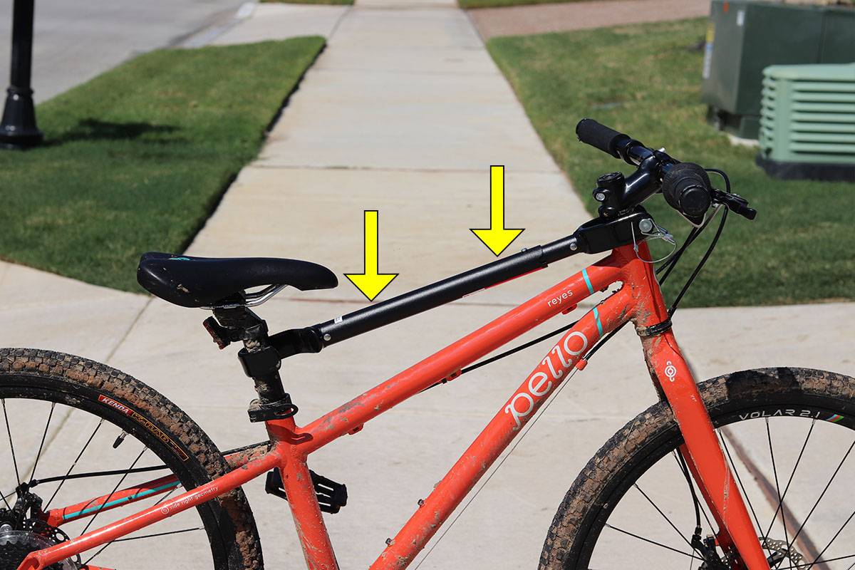 Allen Bike Rack Top Tube Adaptor on a Pello Kids 20 inch Bike for Hitch Bike Rack