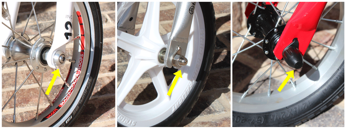 different bolt styles on balance bikes