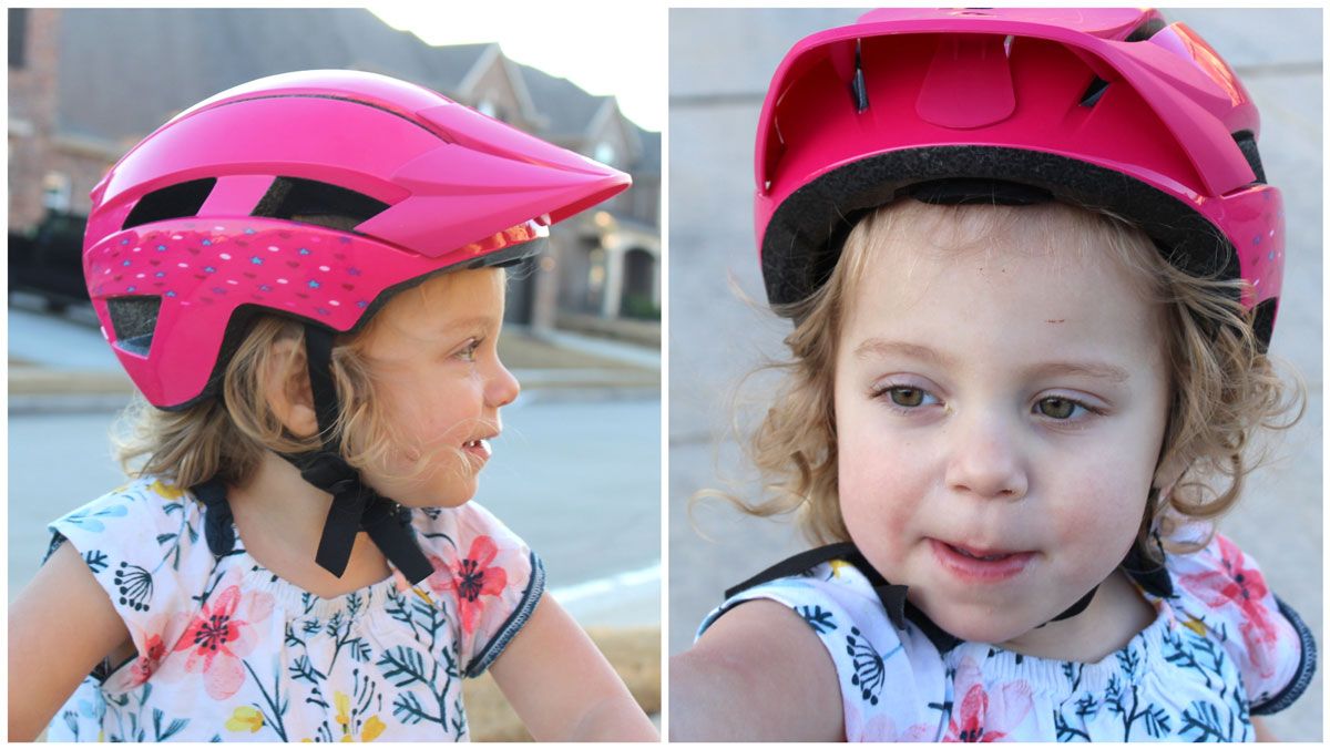 Bell Sidetrack 2 kid's helmet shifted up and out of place on a toddler after riding for a short period.