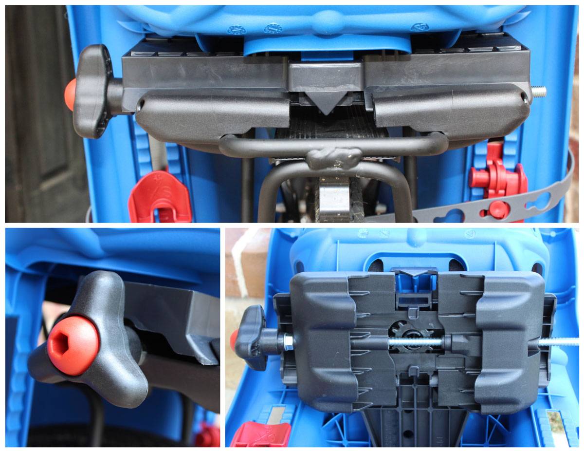 Plastic mounting system on the Bellelli Pepe child bike seat