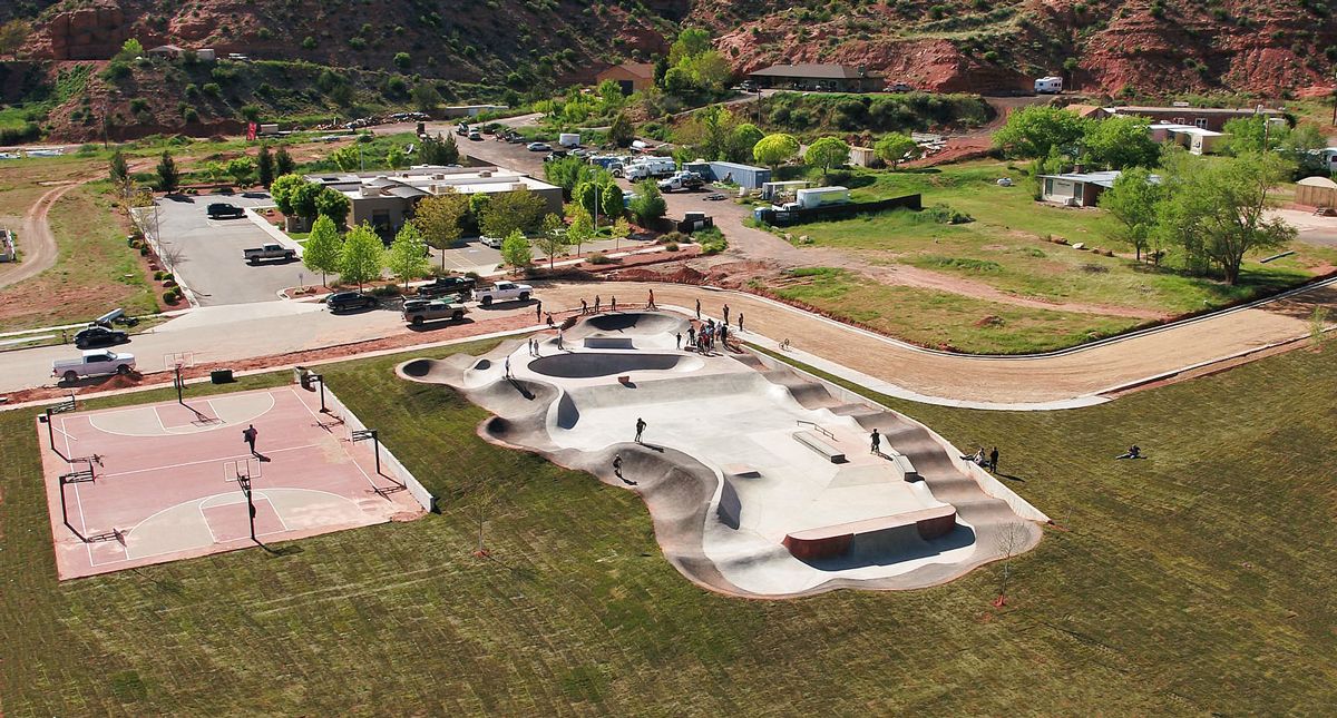 Arial view of Kanab Bike Park and Skate Park