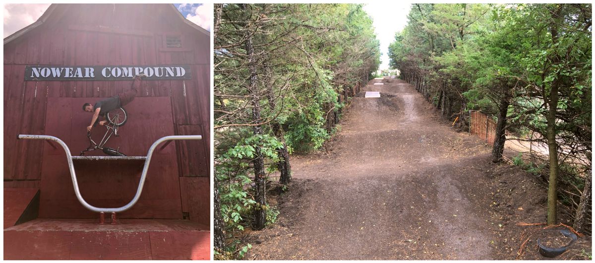 Nowear Compound bike park dirt trail between trees