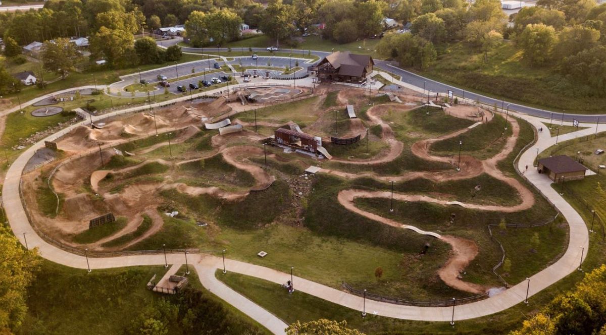 Overhead shot of Railyard Bike Park