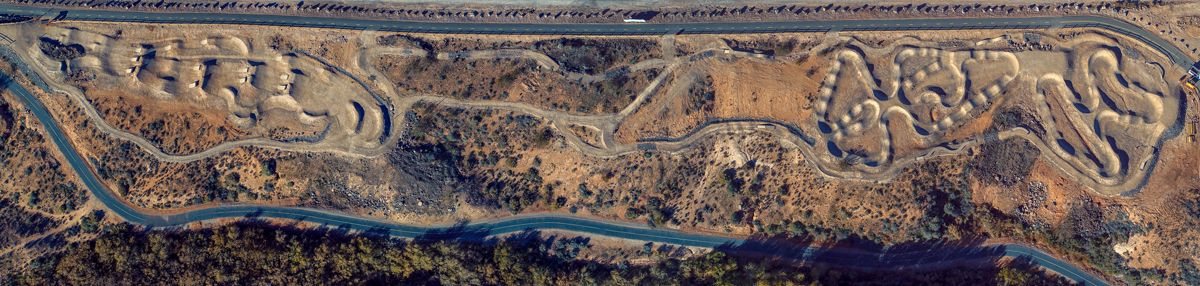 Snake Hollow bike park in St. George, UT overhead shot