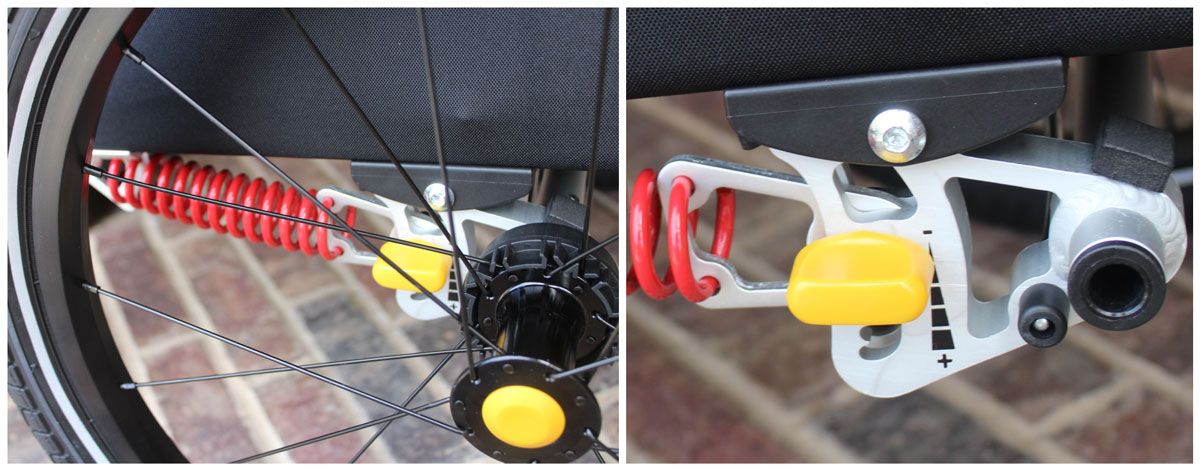 Adjustable suspension on Burley DLite bicycle trailer