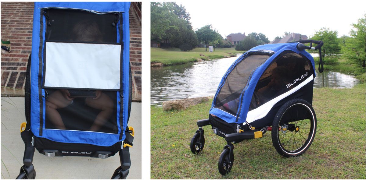 Sunshade and UV window on Burley DLite trailer