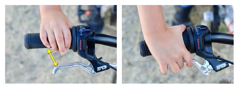 Brake lever on ByK E-350x3i is a bit difficult for small hands to reach.