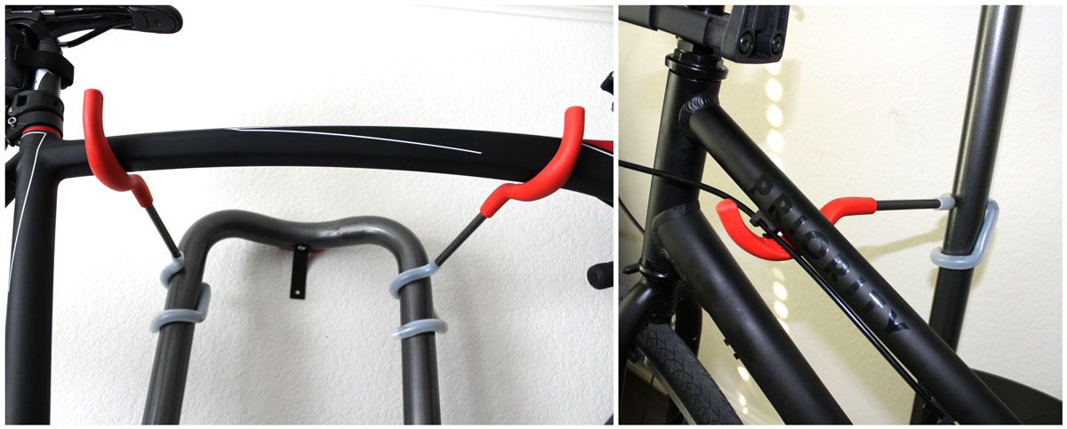 Delta Cycle Two Bike Horizontal Bike Storage Rack - upclose shots of the arms used to support the bikes