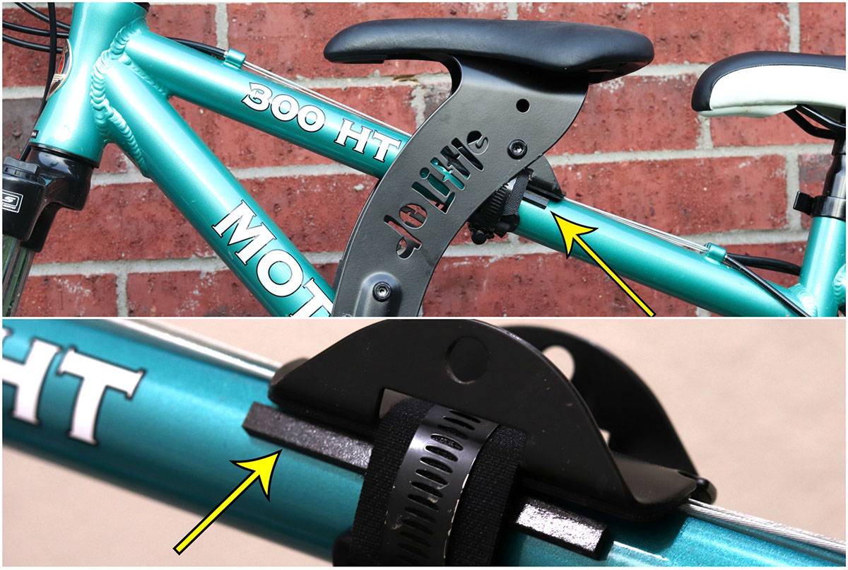 Rubber packing strip shifted out from under Do Little child bikes seat Adaptor