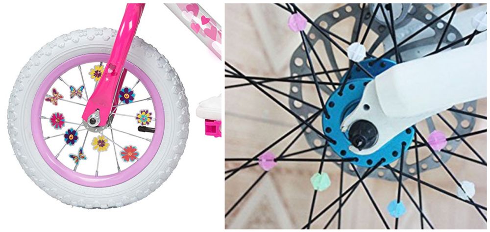 Wheel spoke beads for girls bikes.