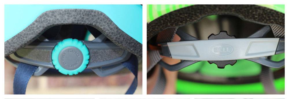 Dial adjust knobs on the back of the Giro Tremor and Bell Sidetrack Helmet