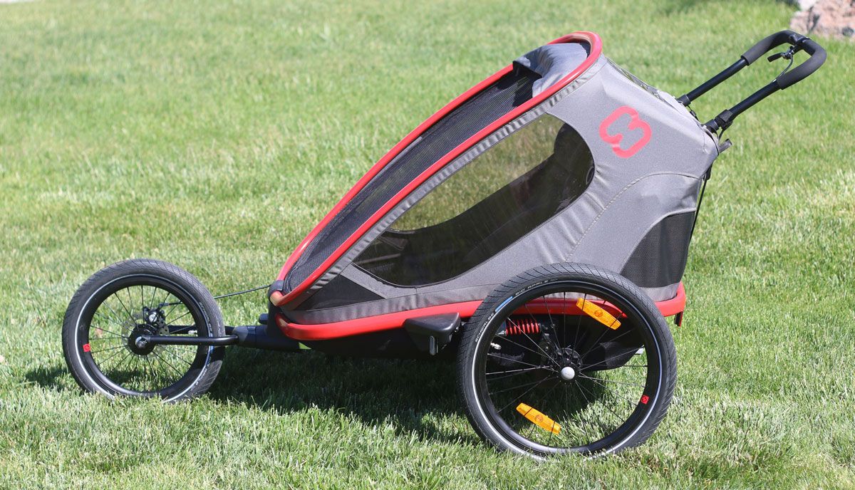 Hamax Outback bike trailer in jogger mode