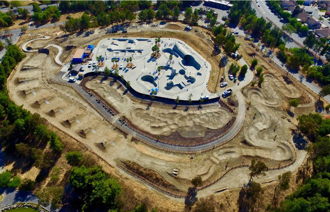 Lake Cunningham Action Sports Park in San Jose overhead shot