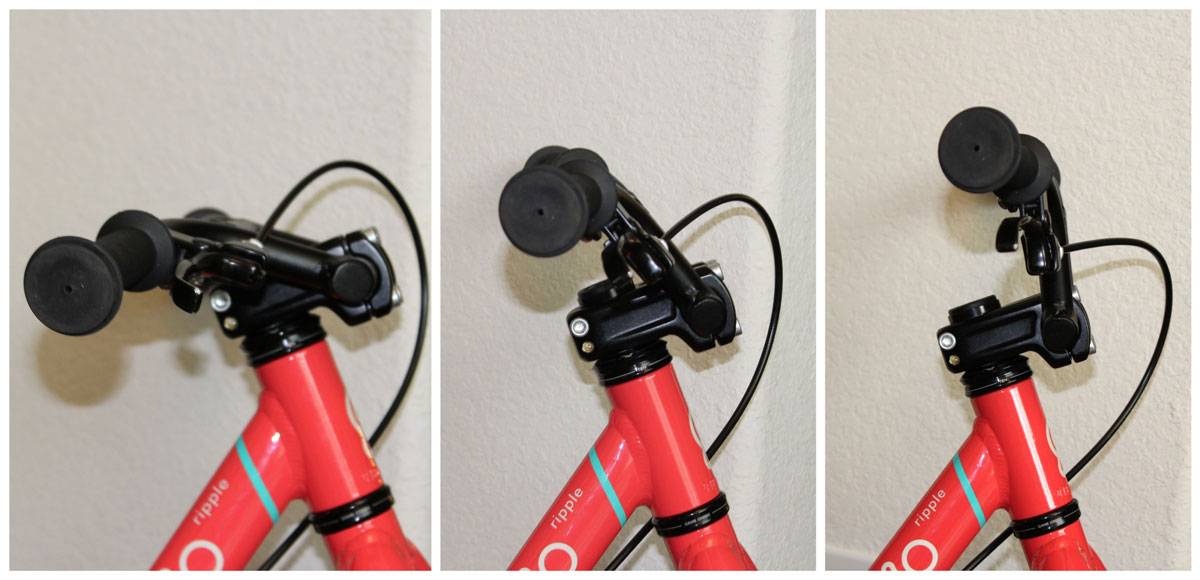 Pello Ripple handlebars at three different rotation settings