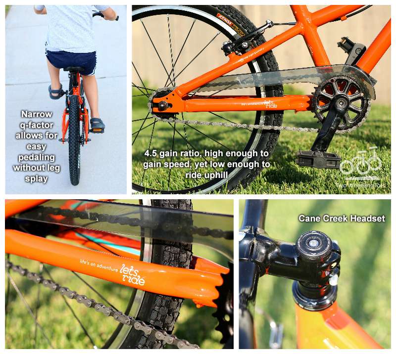 Images showing the details of the Pello Reddi 20 inch kids bikes