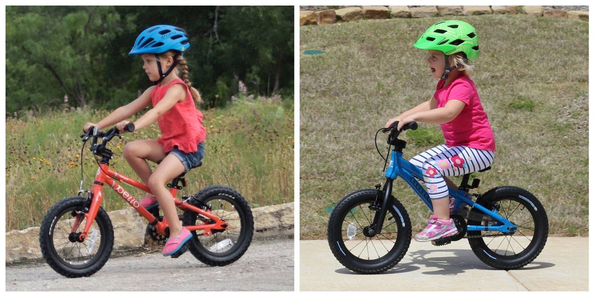 4 year old rider on Pello Romper and Spawn Yoji are both semi-upright