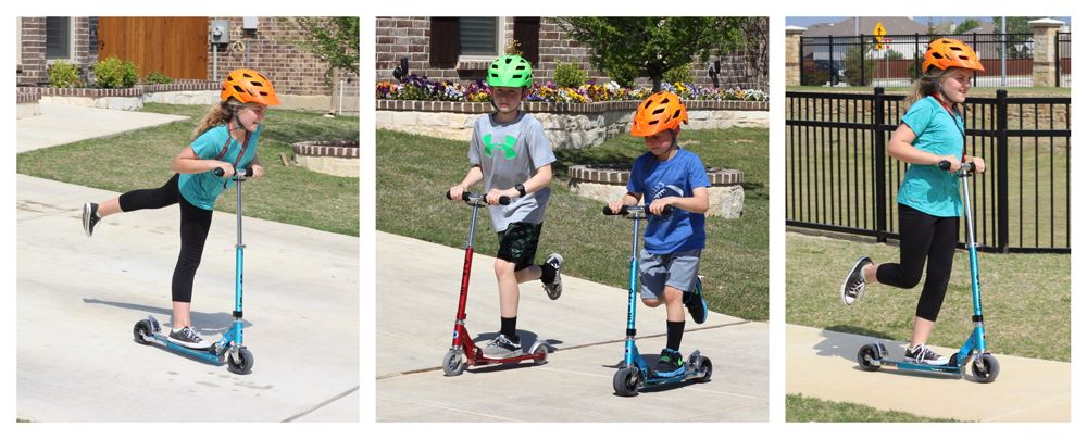 More actions shots of the Micro Rocket kick scooter in action, and also the Micro Sprite.