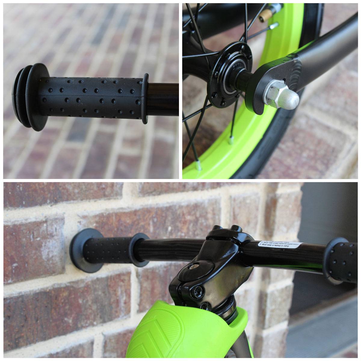 RoyalBaby Pony Balance bike grips, rounded bolts, and true headset