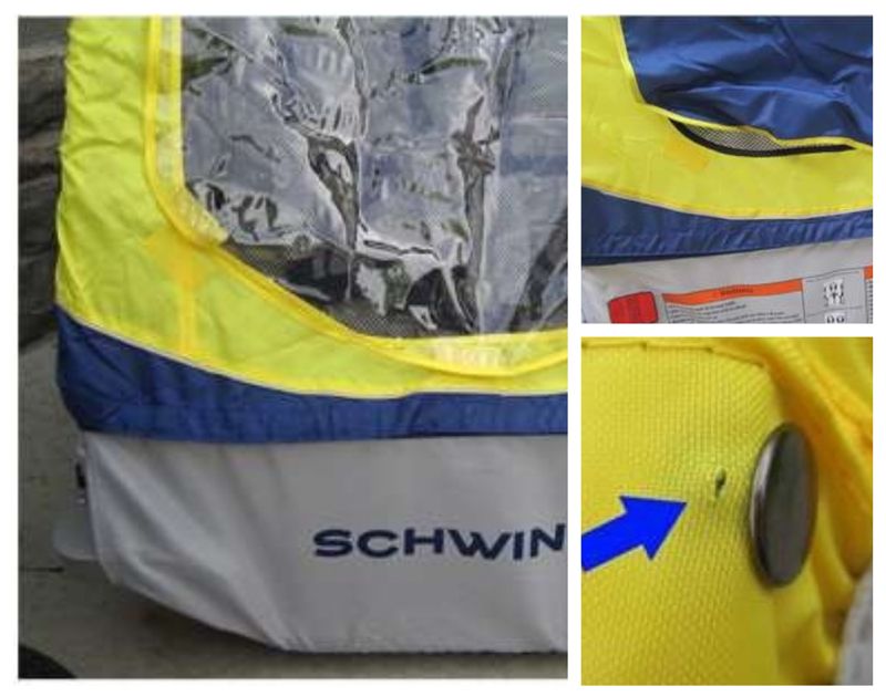 Front cover of the Schwinn Echo is cheap, doesn't seal entirely, and shows signs of wear and tear quickly.