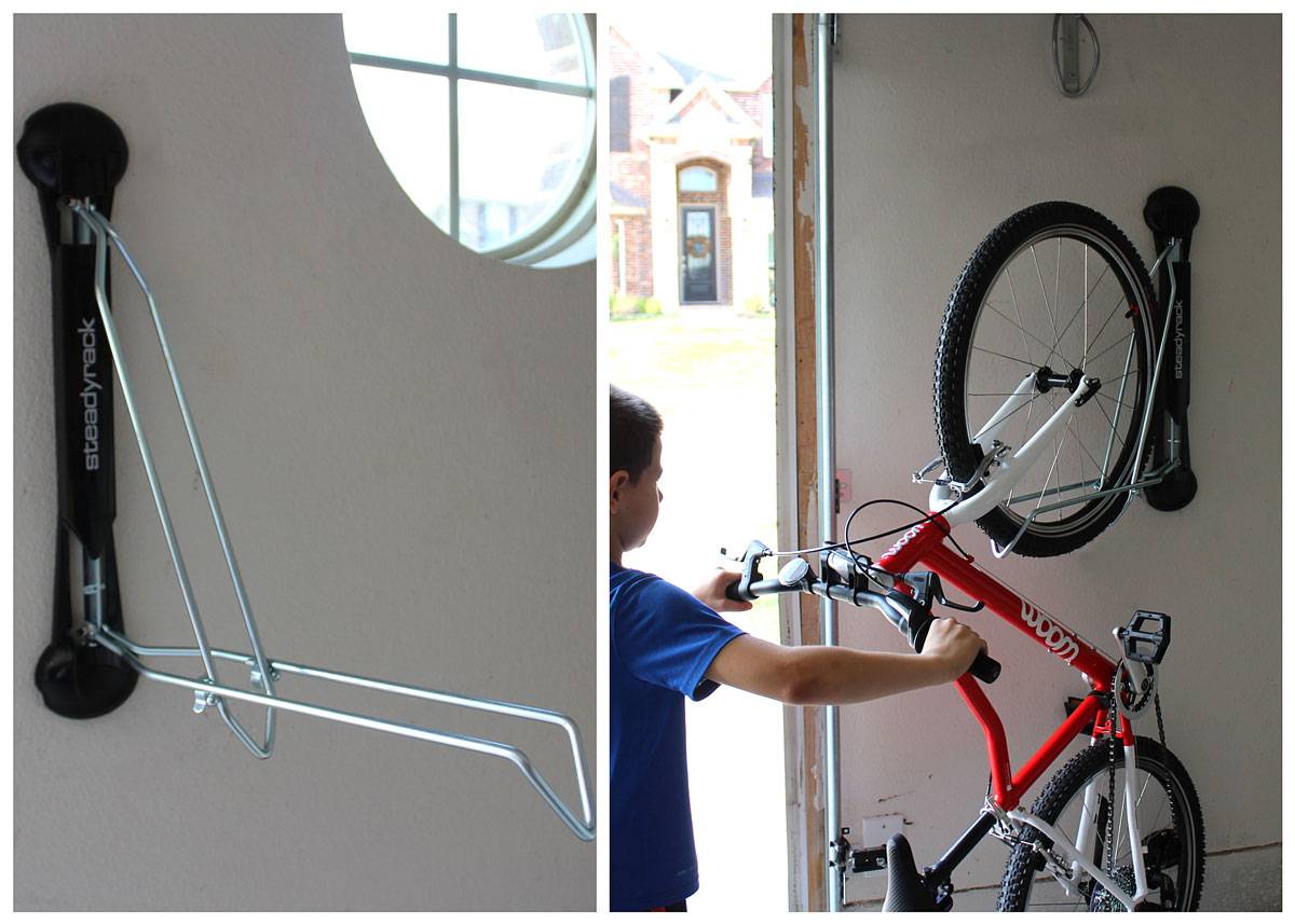 Pivoting arms of Steadyrack vertical bike storage