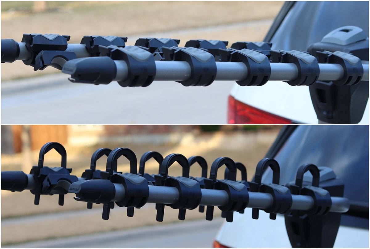 Yakima Ridgeback Hanging Rack Arms with and without Zip Strips