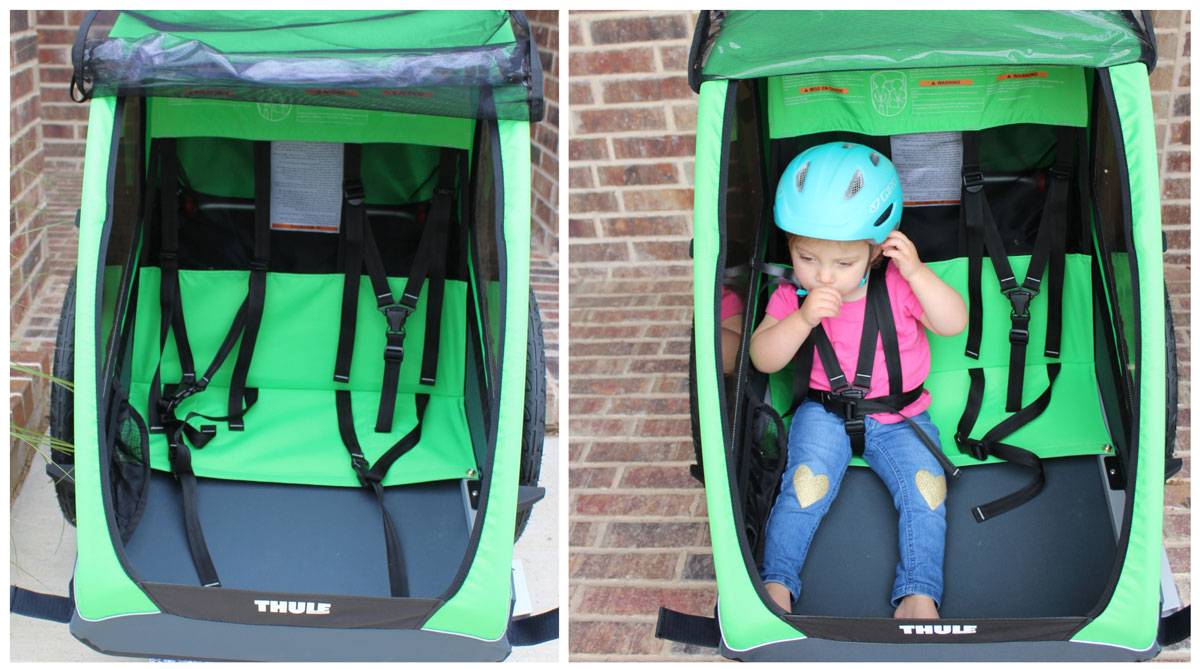 Thule Cadence double bike trailer buckle and harness system