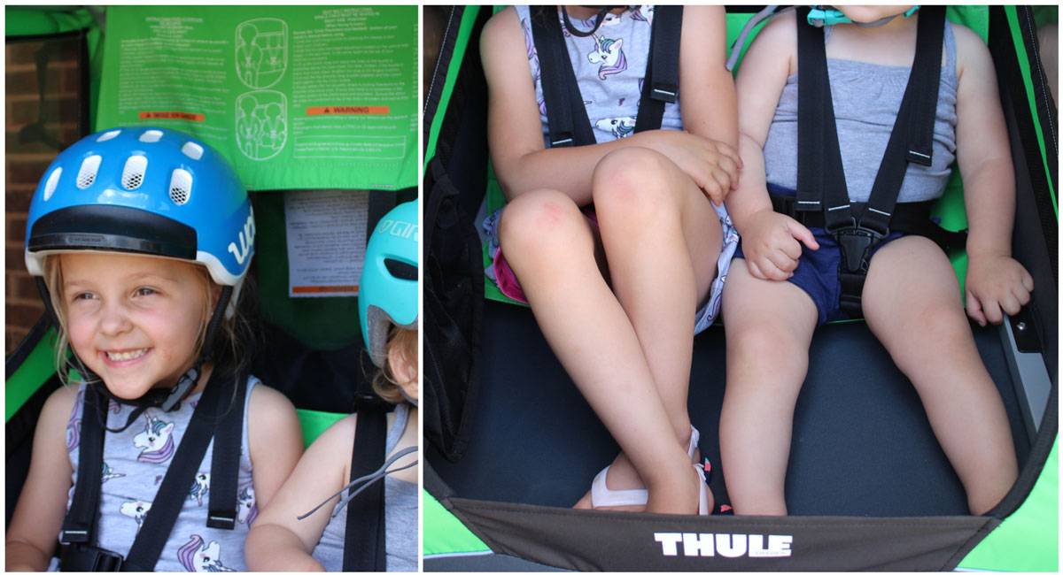 Headroom and legroom of Thule Cadence bike trailer are sufficient for 4 year old, but not much more