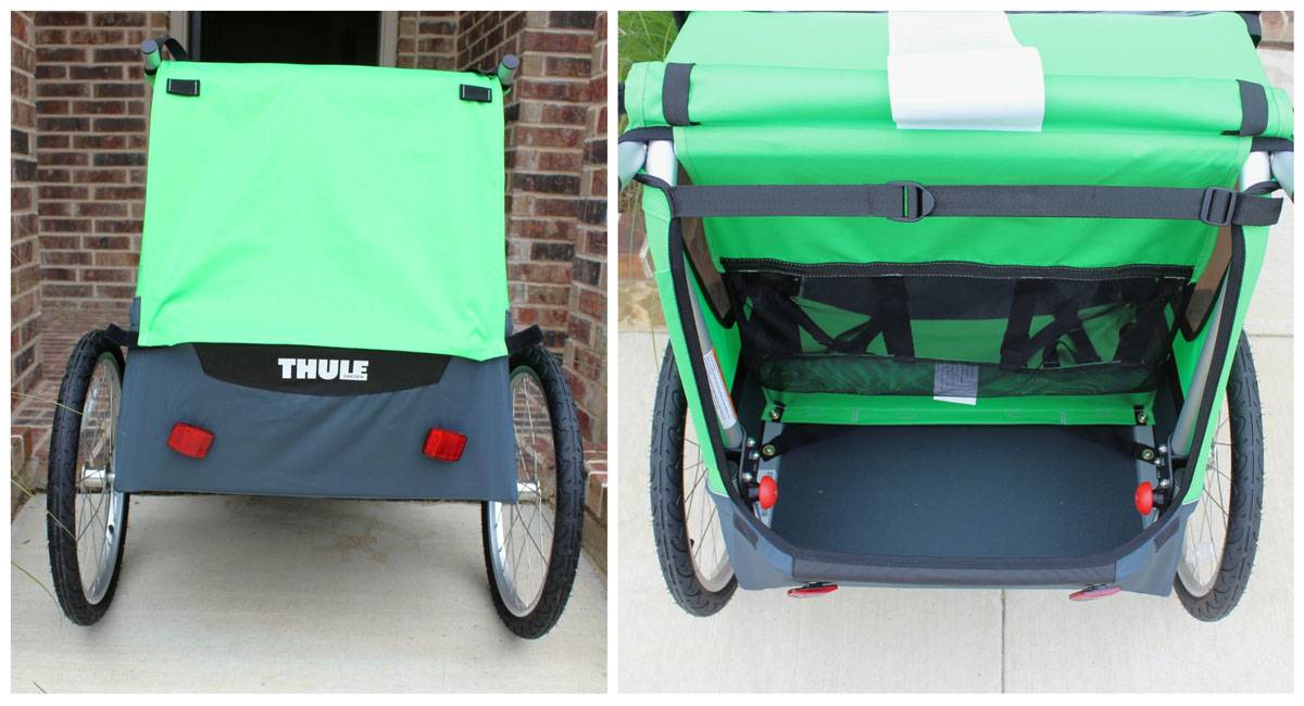 Rear storage compartment on the Thule Cadence bike trailer