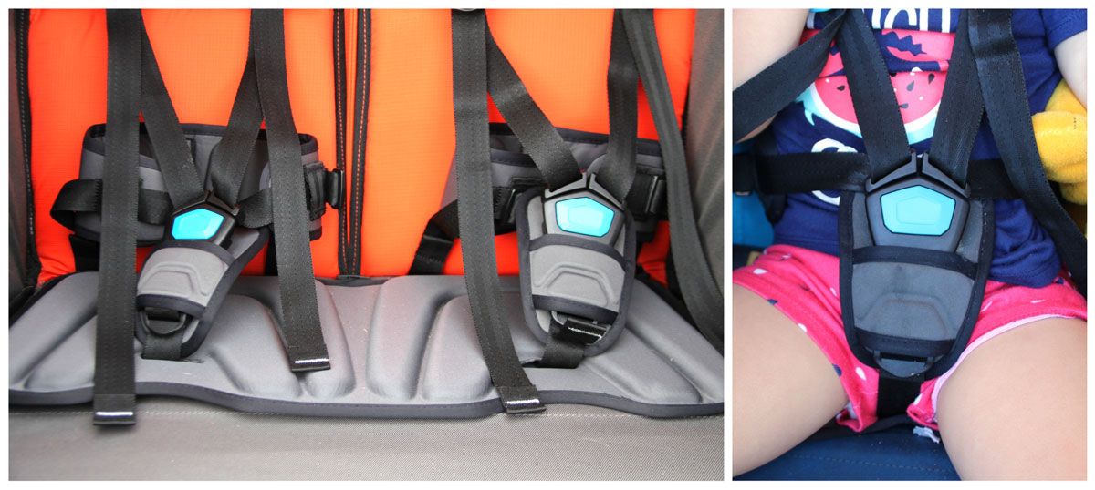 buckle and harness system on Thule Chariot Cross double and single