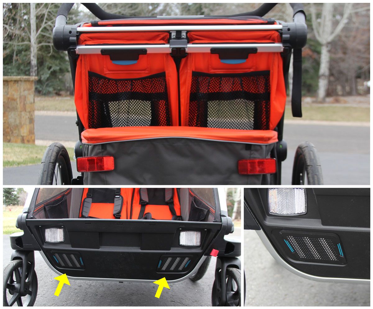 Rear venting and front vents on Thule Chariot Cross 2 Double