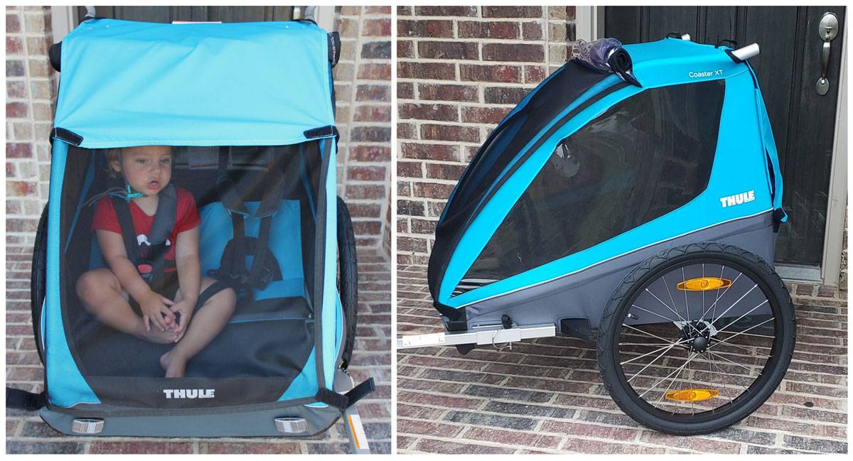 Sunshade and UV window on Thule Coaster XT bike trailer