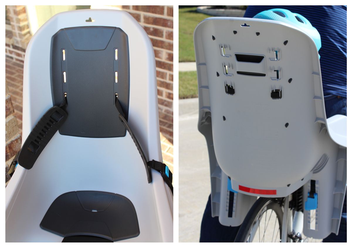 Front and rear of seat back of Thule RideAlong Lite showing no venting.