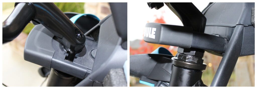 Front mounted child bike seat mounted to a threadless headset