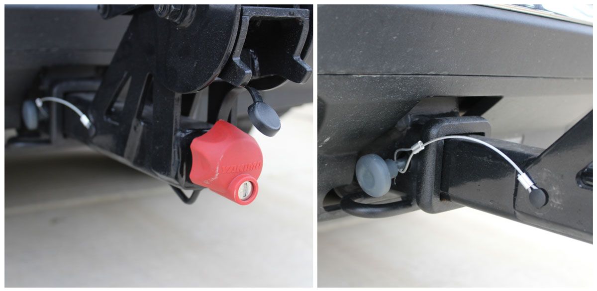 Yakima HoldUp EVO receiver arm in car's hitch receiver for installation