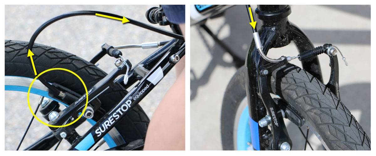 brake cables and pads on Guardian Bikes 16 inch bike