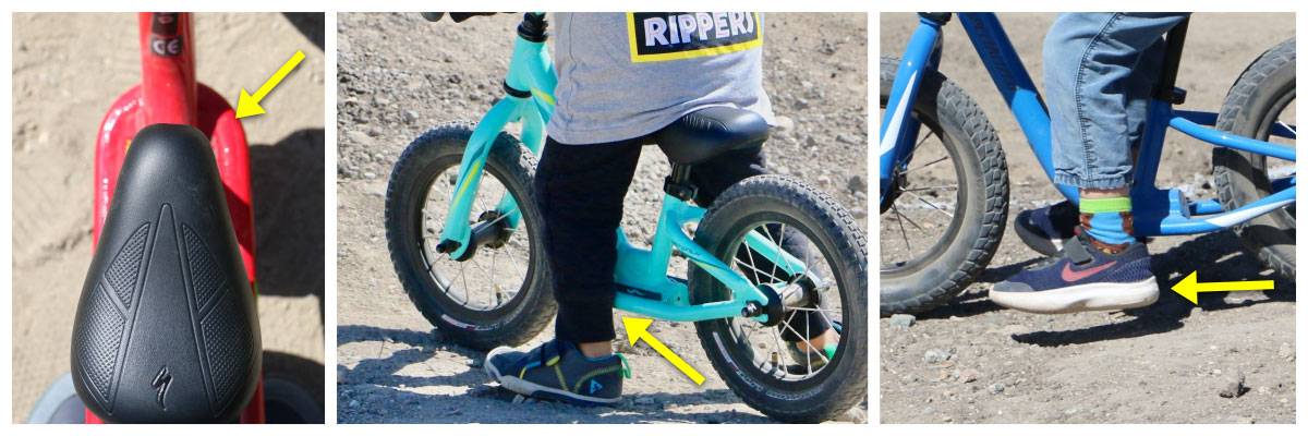 Footrest on Specialized Hotwalk hitting toddler's leg