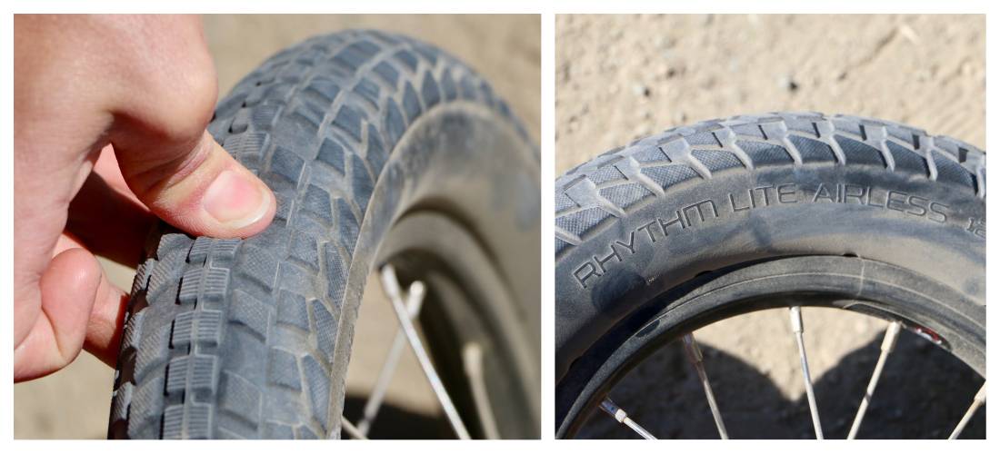 Pushing down on the Hotwalk's rubber, puncture-proof tires.