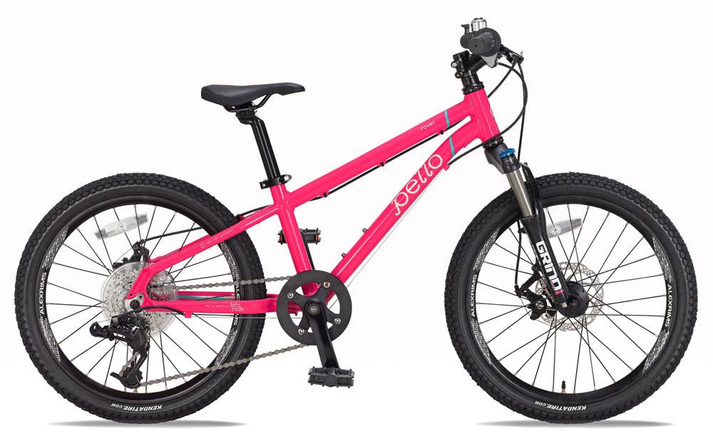 pink pello rover showing Spinner Air Grind suspension fork