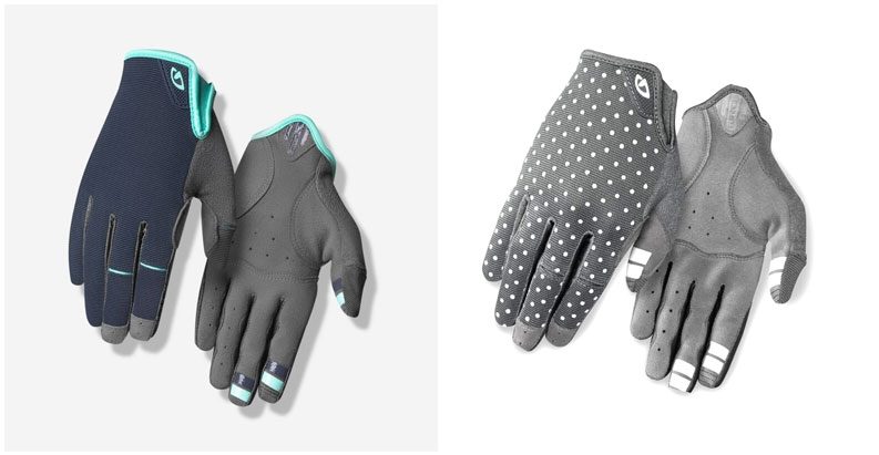 Giro La DND biking gloves in polka dot and midnight blue