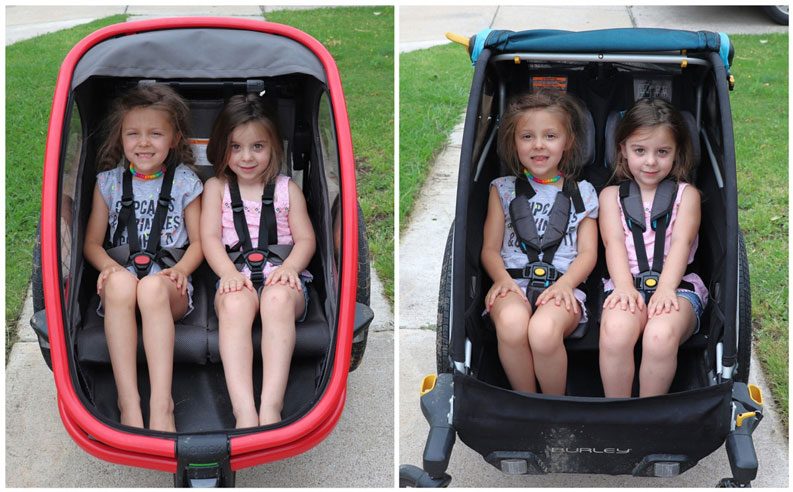 Side by side comparison of interior space in Hamax Outback and Burley DLite X