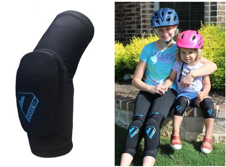 11 year old and 2 year old wearing 7 Protection knee pads