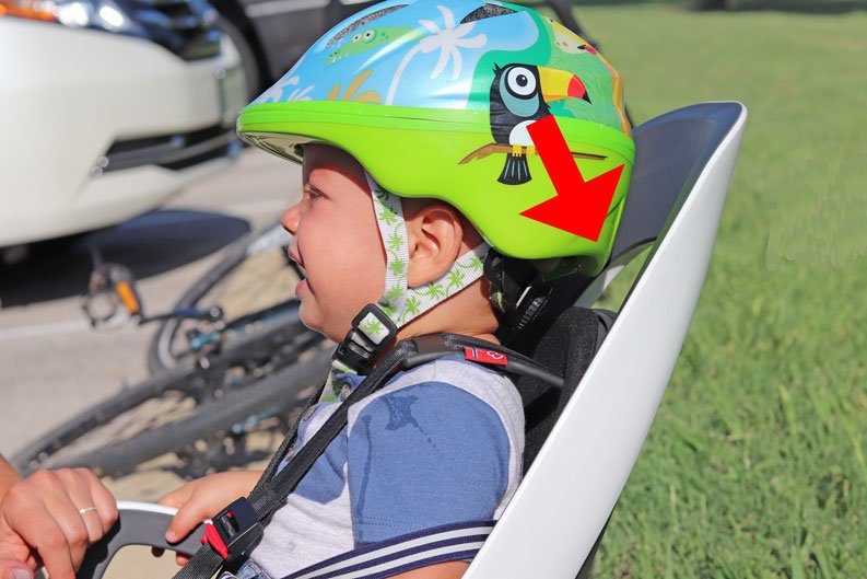Helmet recess sufficient space for shorter 12 month old rider