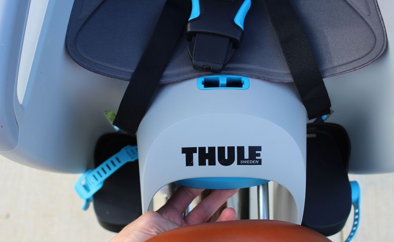 Recline lever on Thule bike seat RideAlong model