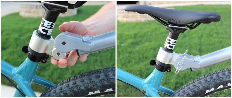 Attaching Weehoo Turbo tow arm to hitch on bike