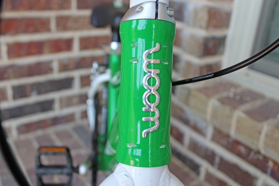 Scratches on head tube of child bike cause by Trail Gator mounting plate